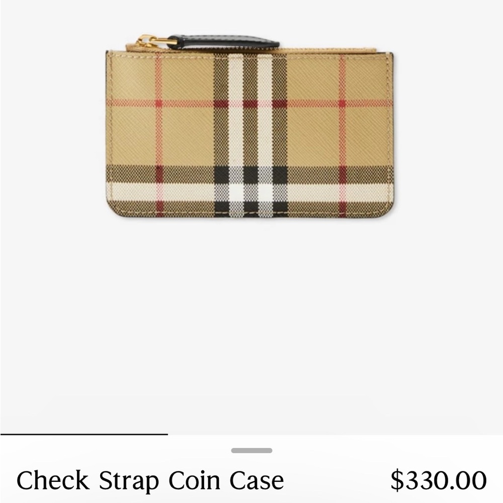 New with Tags - Authentic Burberry Check Strap Coin Case - Picture 5 of 8